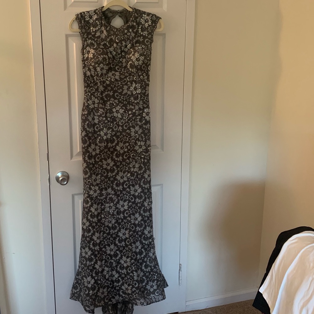 Beautiful Jovani sequined gown with floral pattern